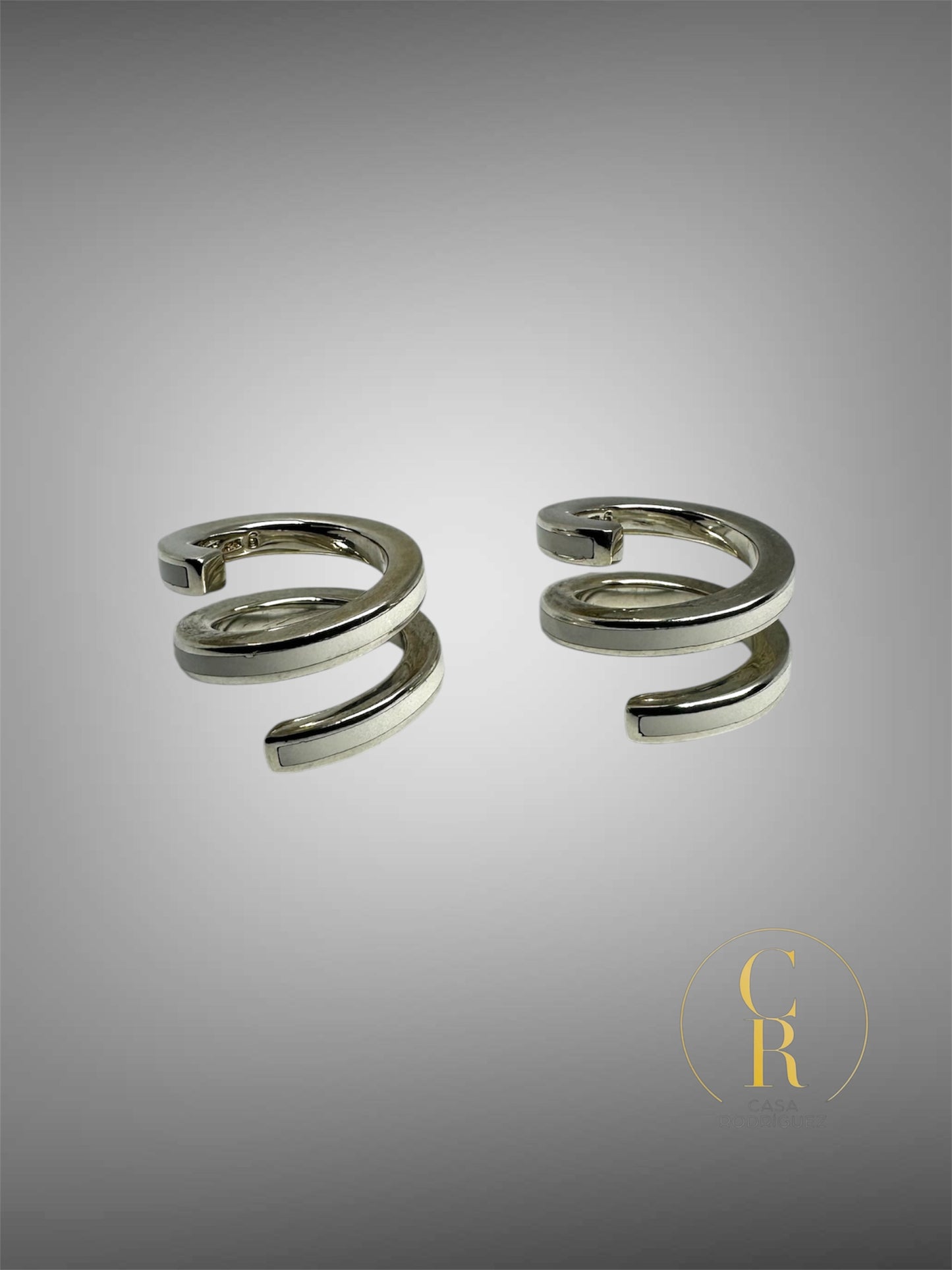 Anillo Tane Espiral Entrelazado Blanco