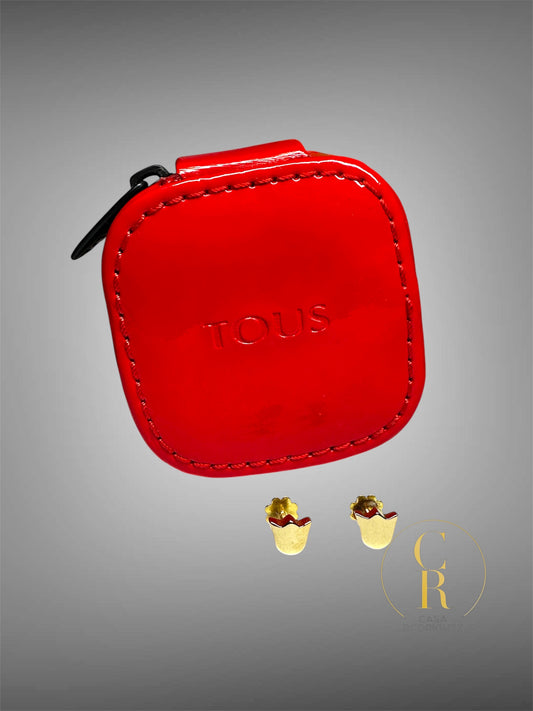 Aretes Tous Mini Tulipanes Oro 18k
