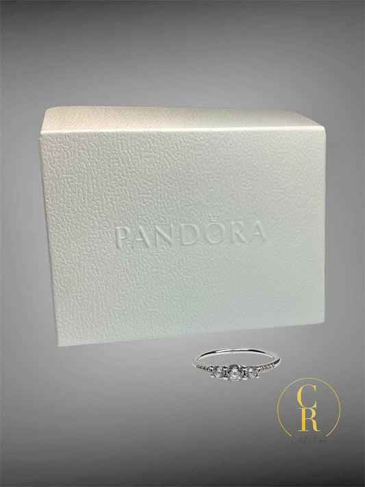 Anillo Pandora 3 Piedras Plata