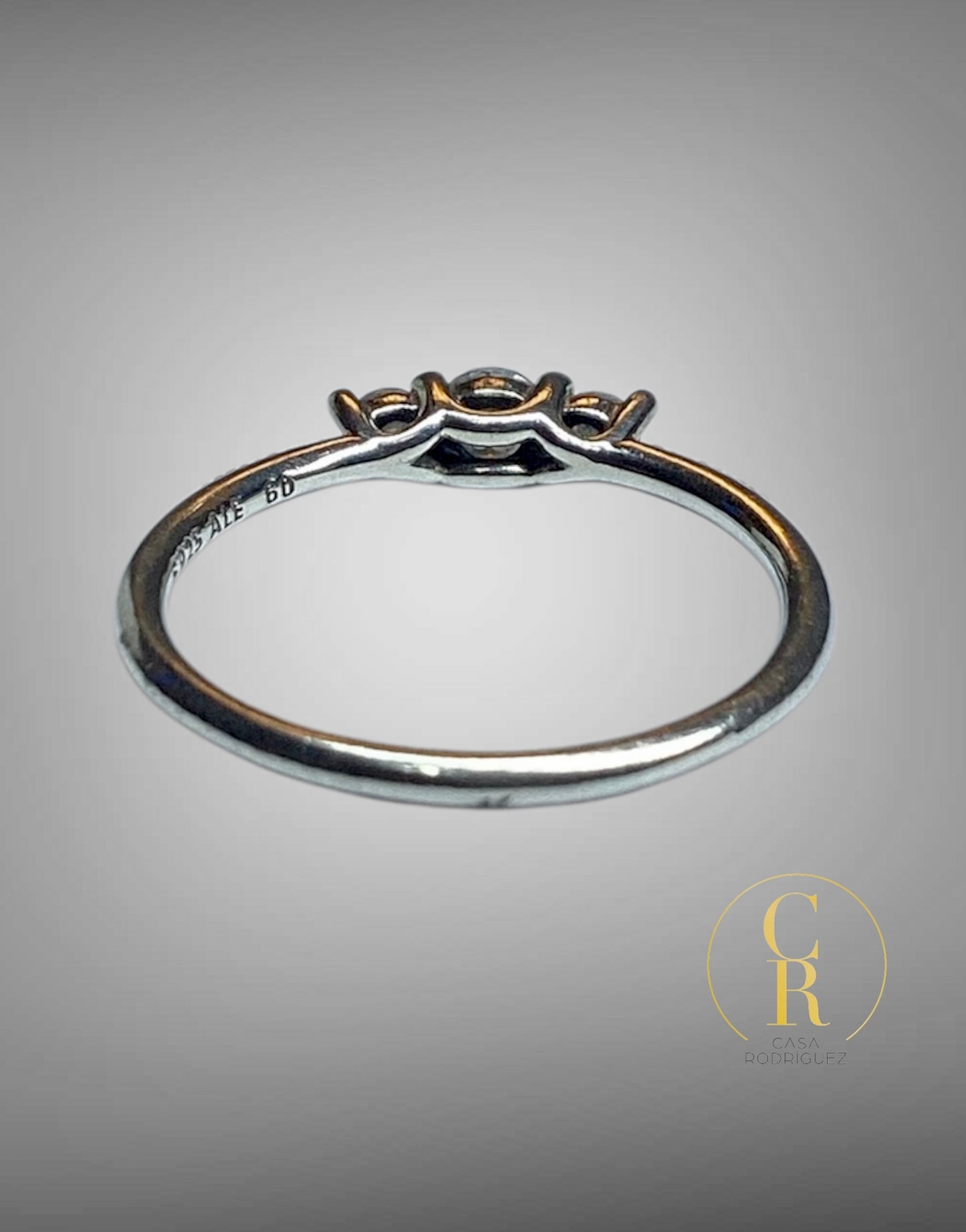 Anillo Pandora 3 Piedras Plata