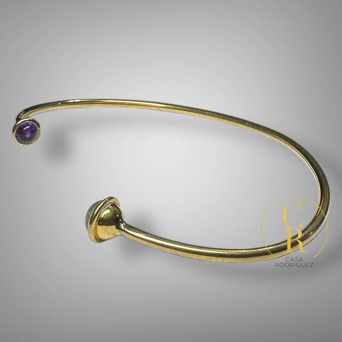 Pulsera Tous Rigida Zafiro Y Topacio Vermeil