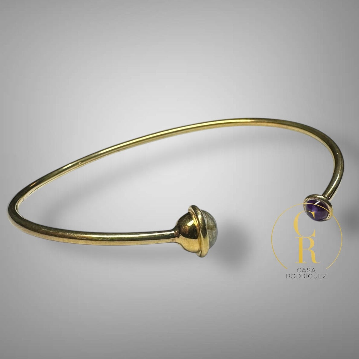 Pulsera Tous Rigida Zafiro Y Topacio Vermeil