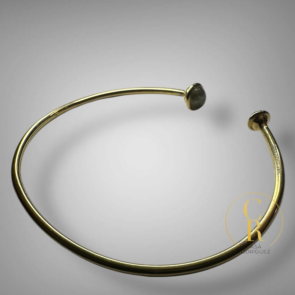 Pulsera Tous Rigida Zafiro Y Topacio Vermeil
