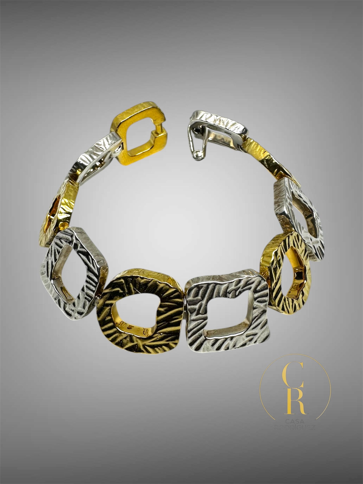 Pulsera Tane Cuadros y Circulos Vermeil