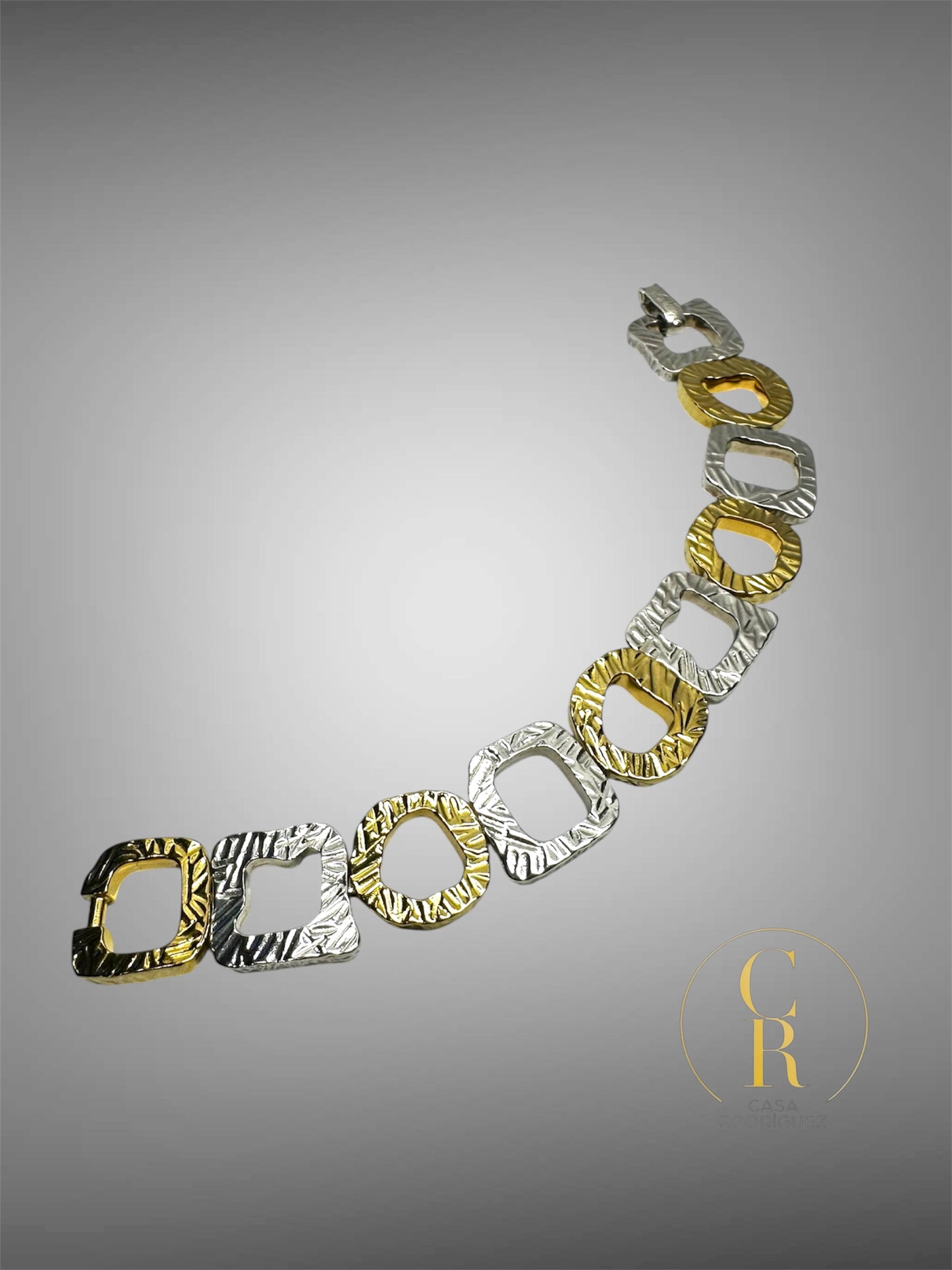 Pulsera Tane Cuadros y Circulos Vermeil