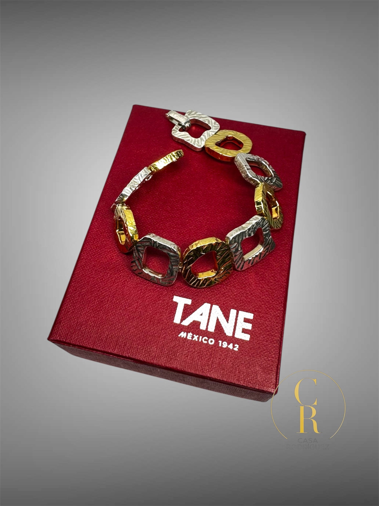 Pulsera Tane Cuadros y Circulos Vermeil