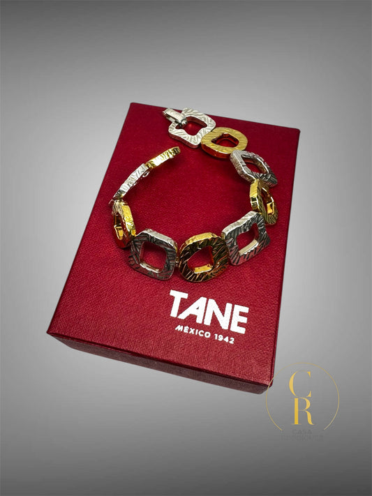 Pulsera Tane Cuadros y Circulos Vermeil
