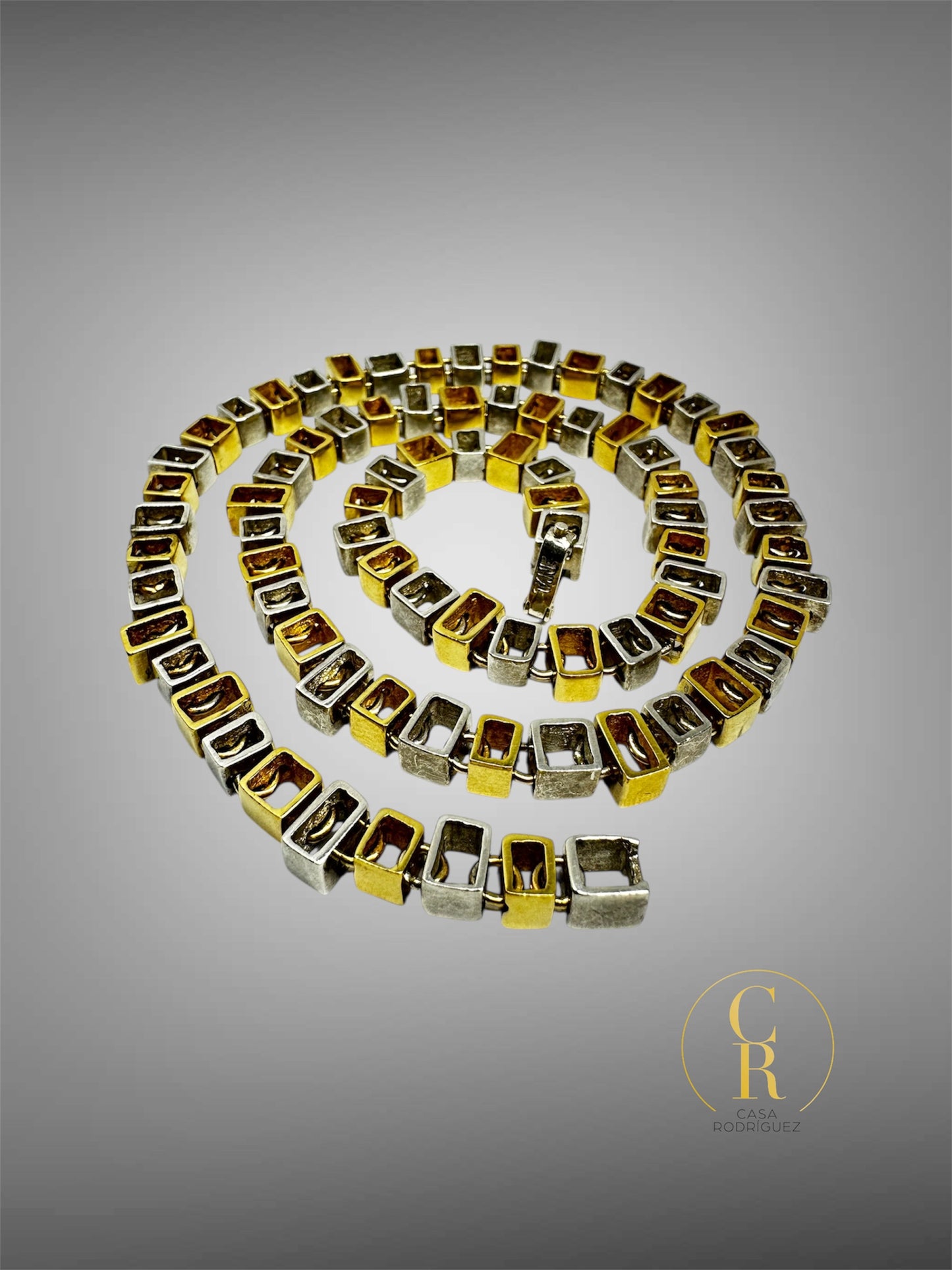 Collar Tane Cuadrados y Rectángulos Vermeil.