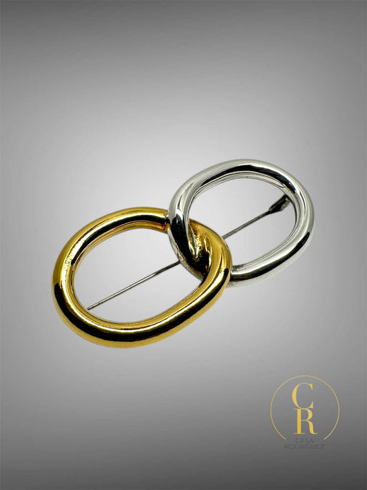 Broche Tane Circulos Vermeil