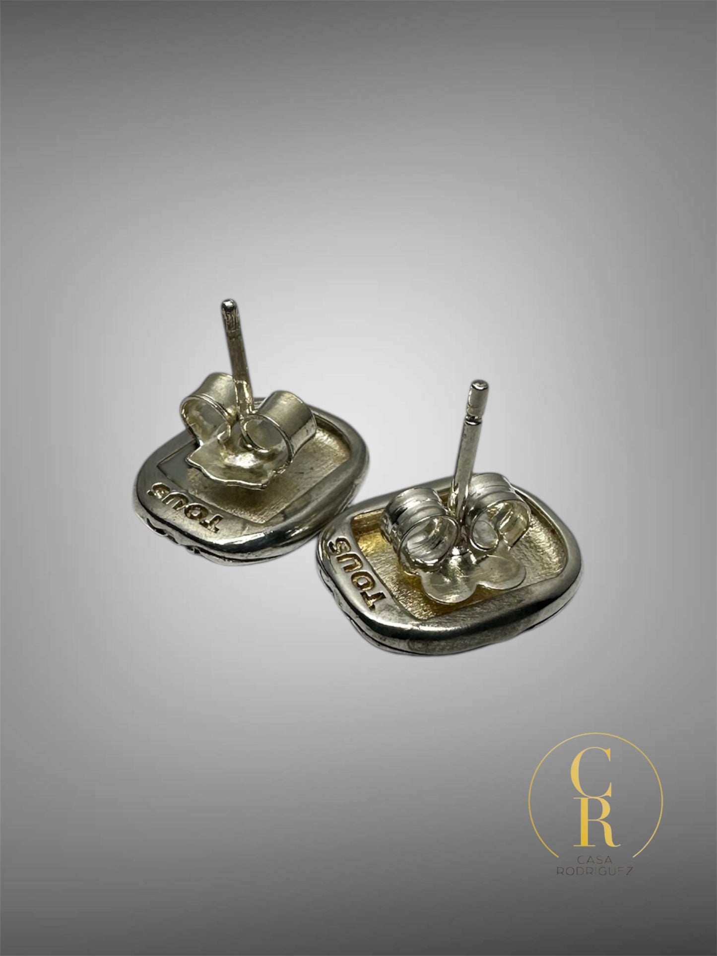 Aretes Tous Rectangulares Oso y Flores