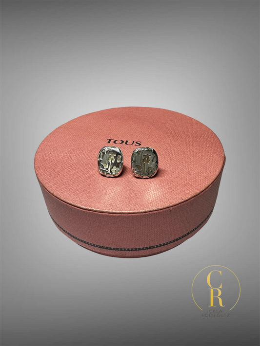 Aretes Tous Rectangulares Oso y Flores