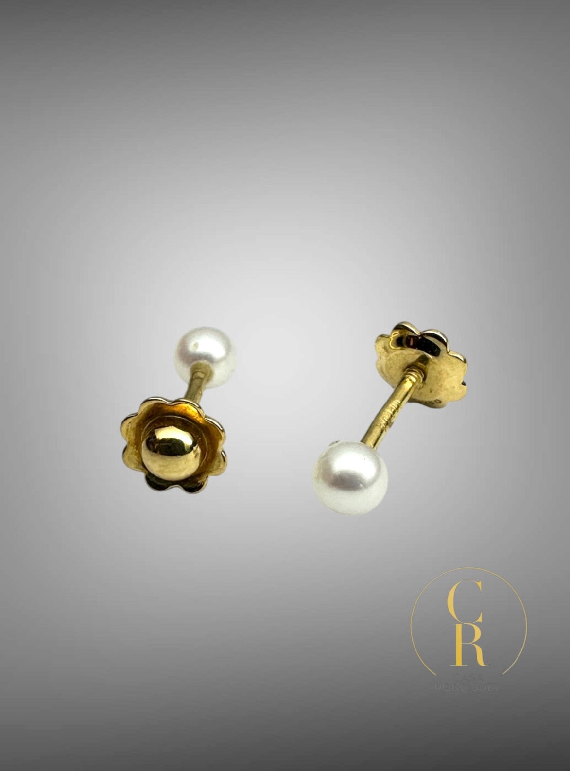 Broqueles para Bebé con Perla 18k.