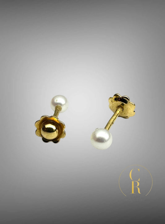 Broqueles para Bebé con Perla 18k.