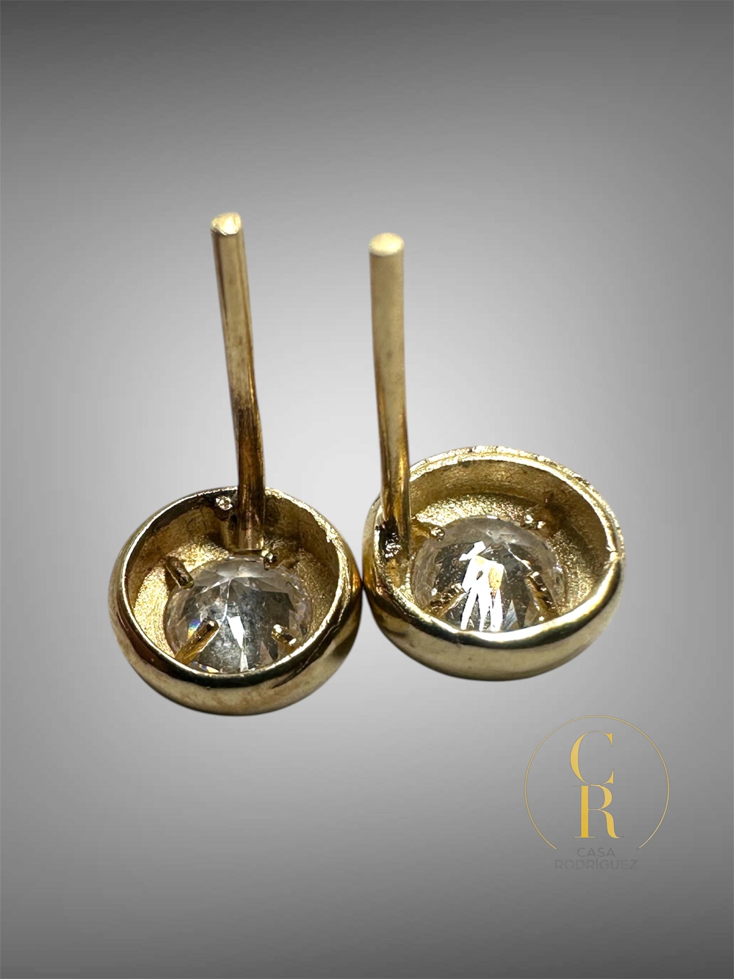 Aretes Circulares con Diamantes y Oro 14k