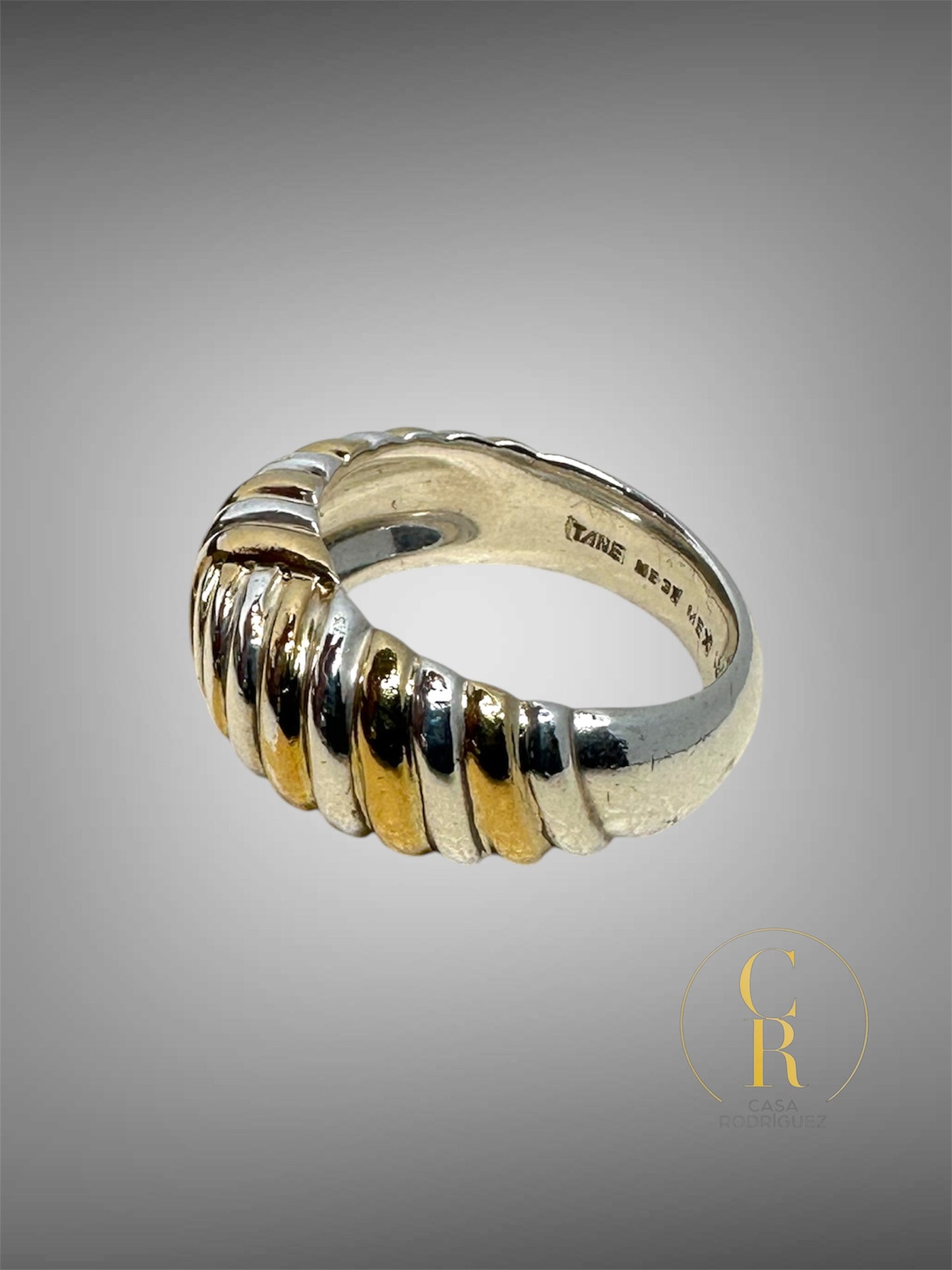 Anillo Tane Rayado Vermeil