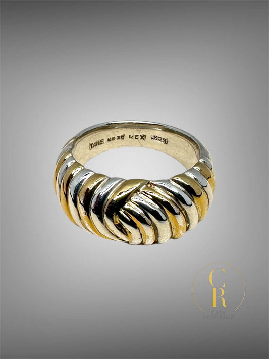 Anillo Tane Rayado Vermeil