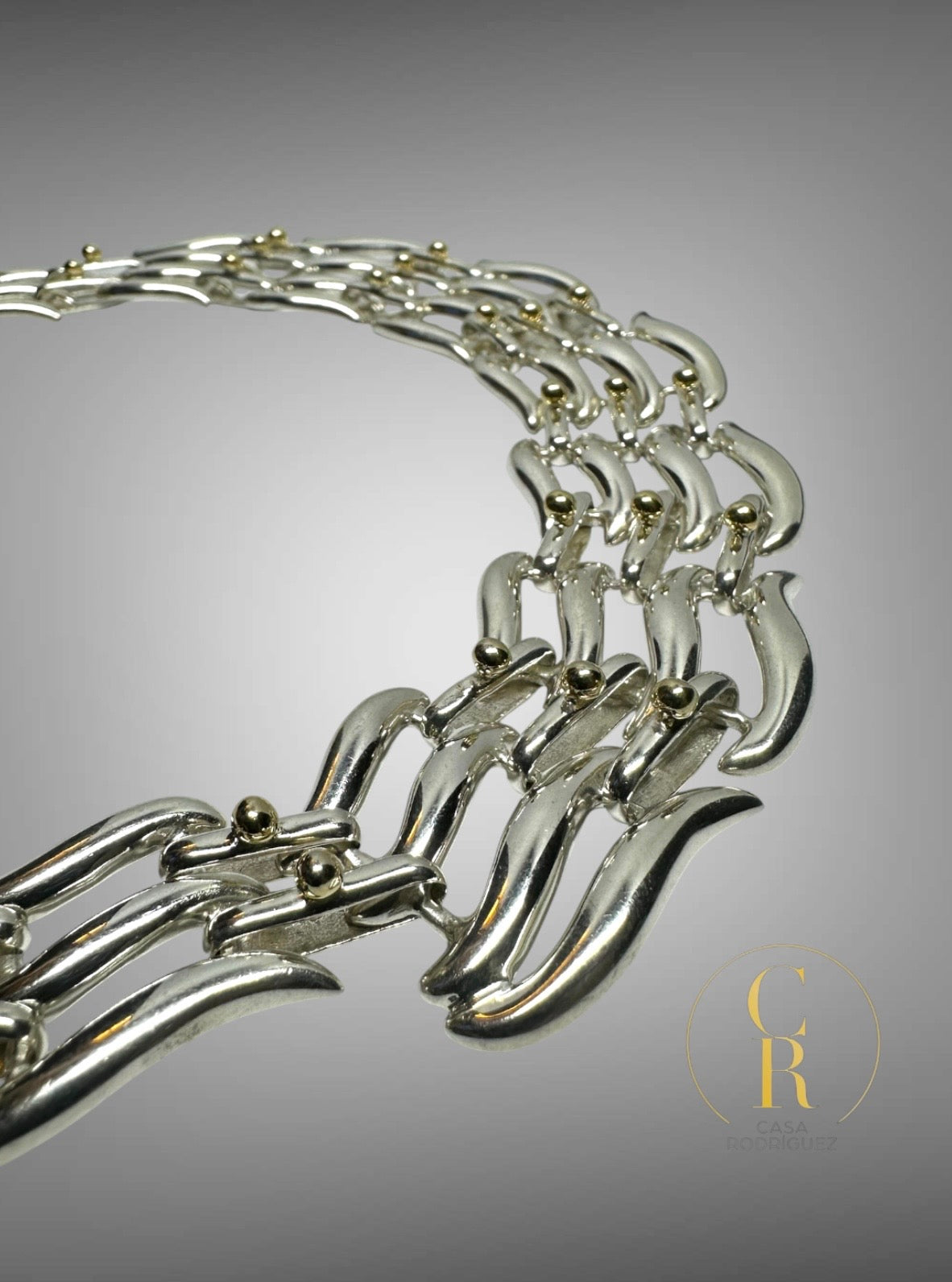 Collar Tane Ondas y Cuentas Vermeil.