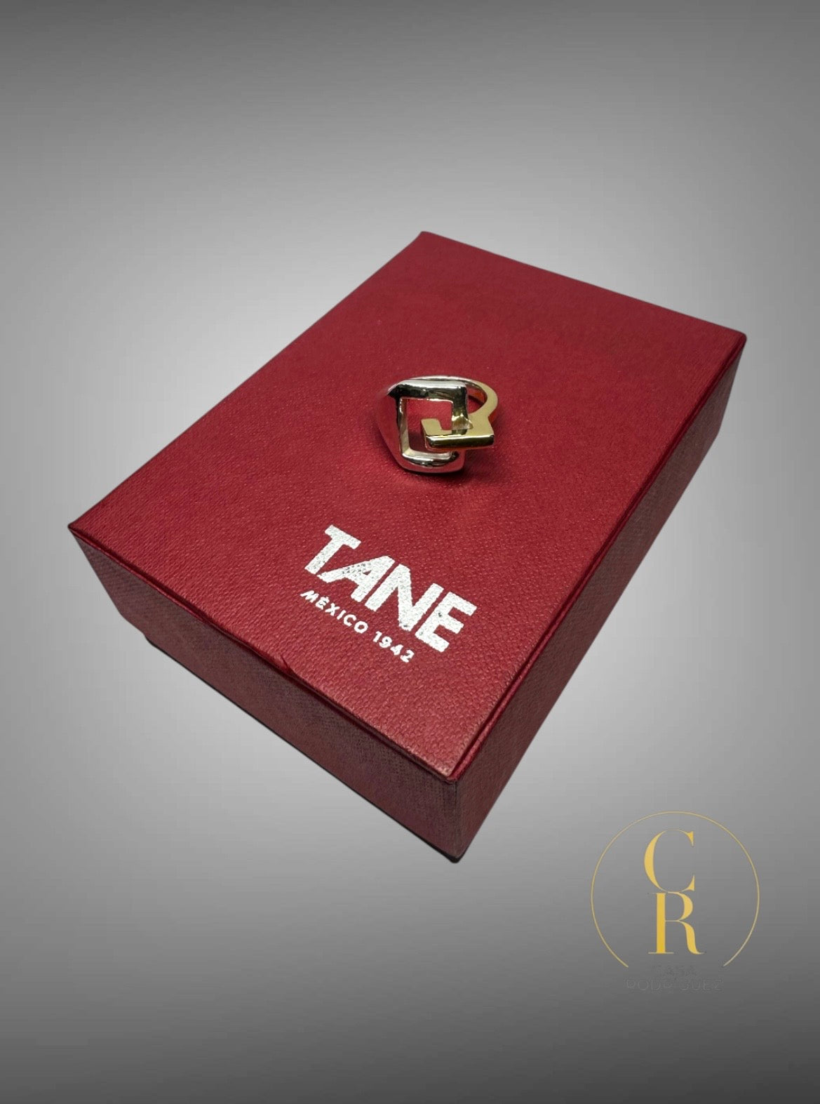 Anillo Tane Cuadro Entrelazado Vermeil