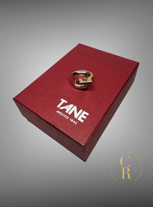 Anillo Tane Cuadro Entrelazado Vermeil