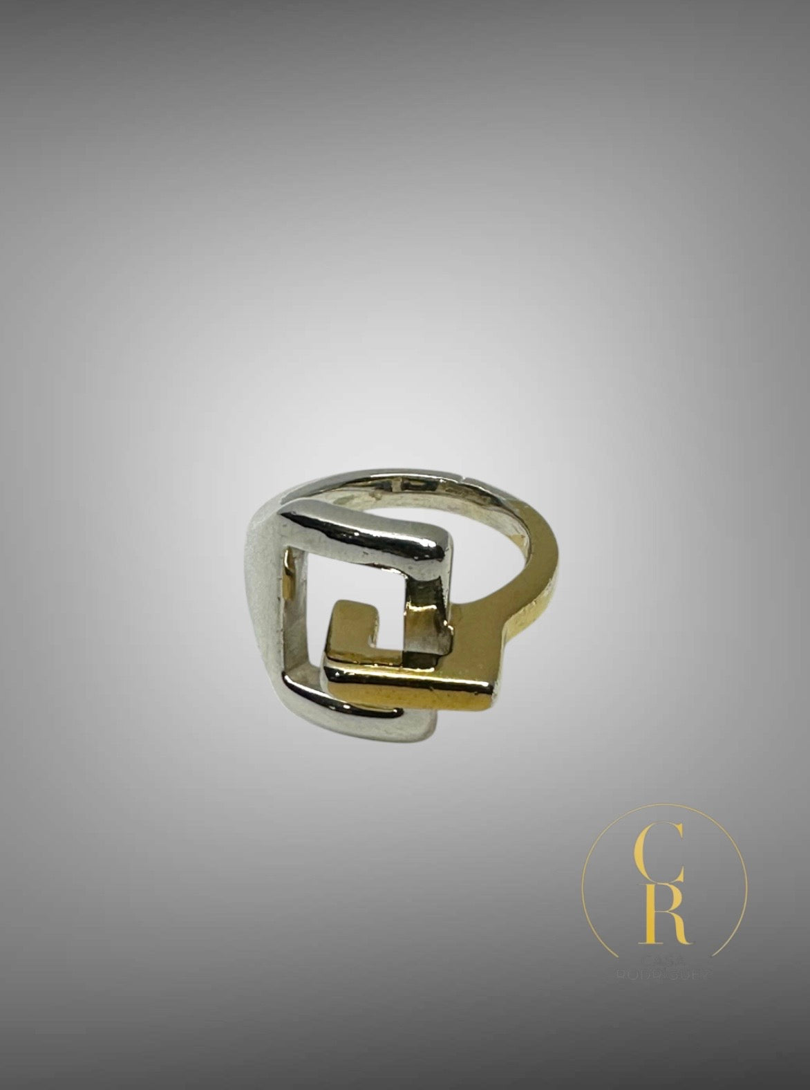 Anillo Tane Cuadro Entrelazado Vermeil