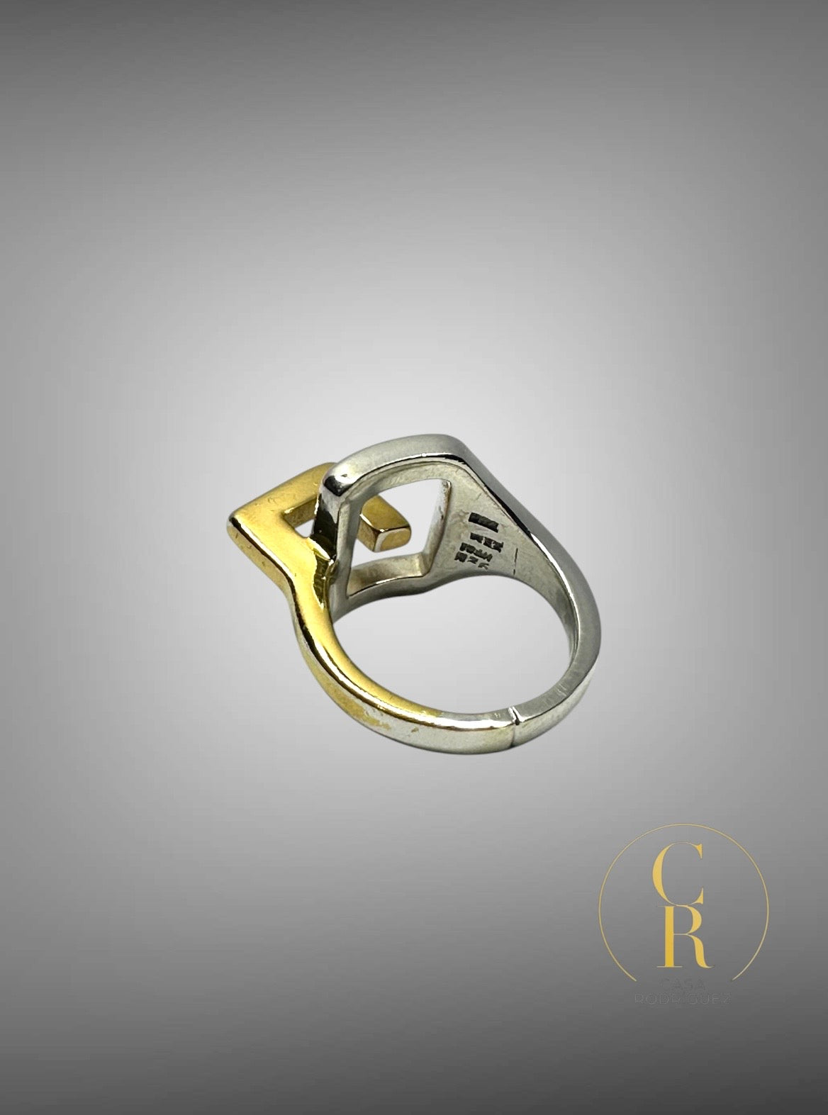 Anillo Tane Cuadro Entrelazado Vermeil