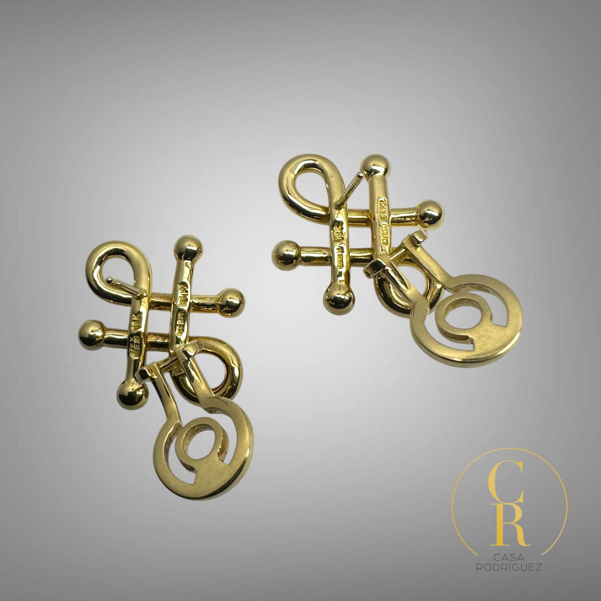 Aretes Tane Anudados 18k