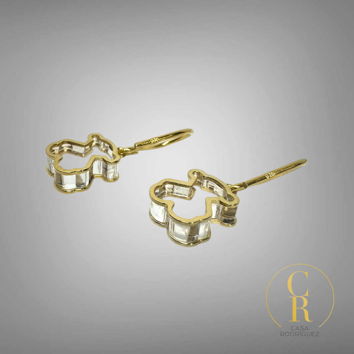 Aretes Tous Osito y Cristales Vermeil.