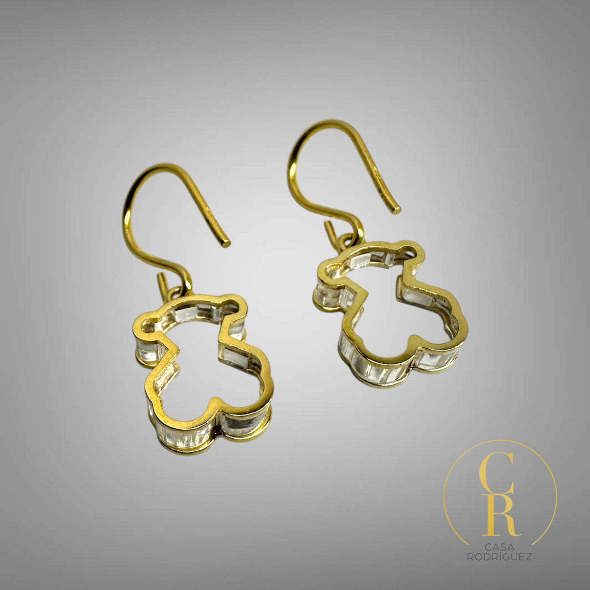 Aretes Tous Osito y Cristales Vermeil.