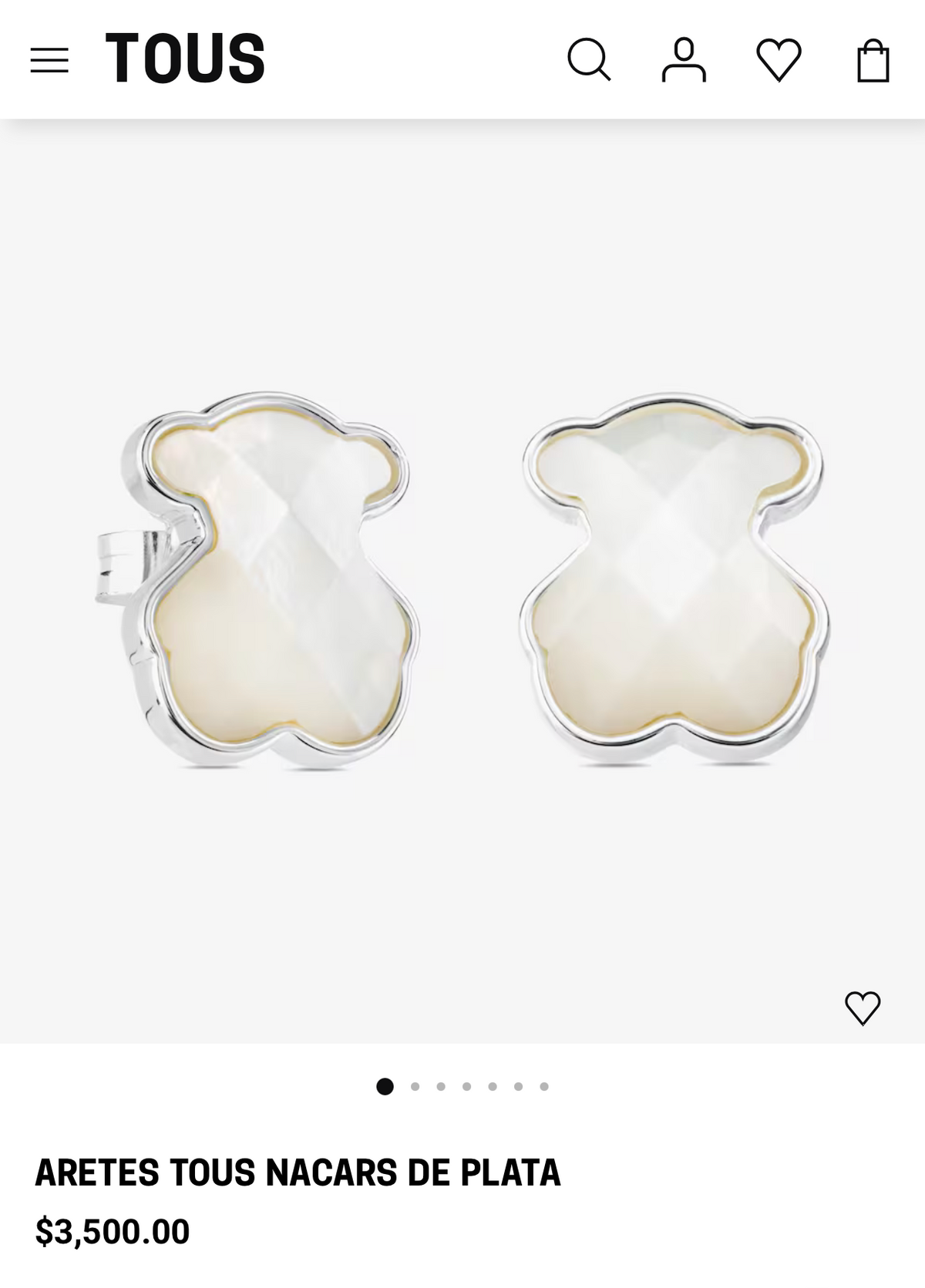 Aretes Tous Nacars Plata .925