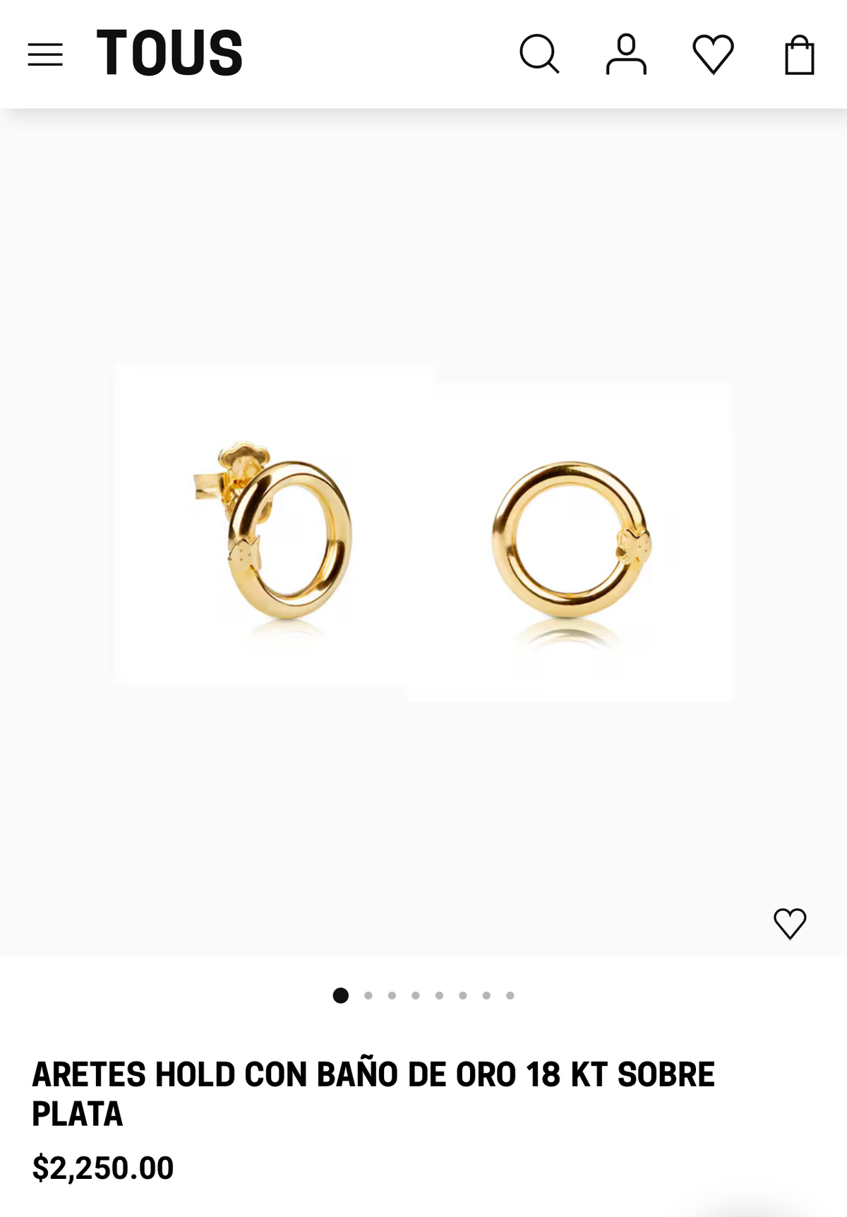 Aretes Tous Hold Vermeil