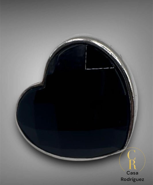 Anillo tous piedra negra corazon