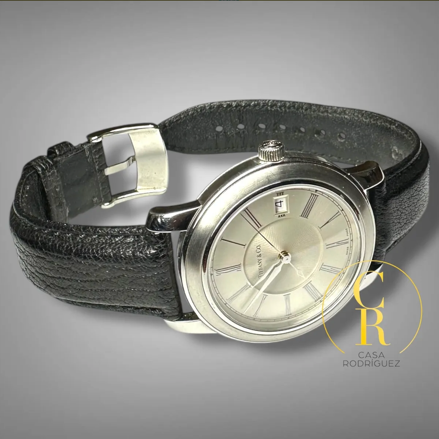 Reloj Tiffany & Co. Atlas Negro Plateado