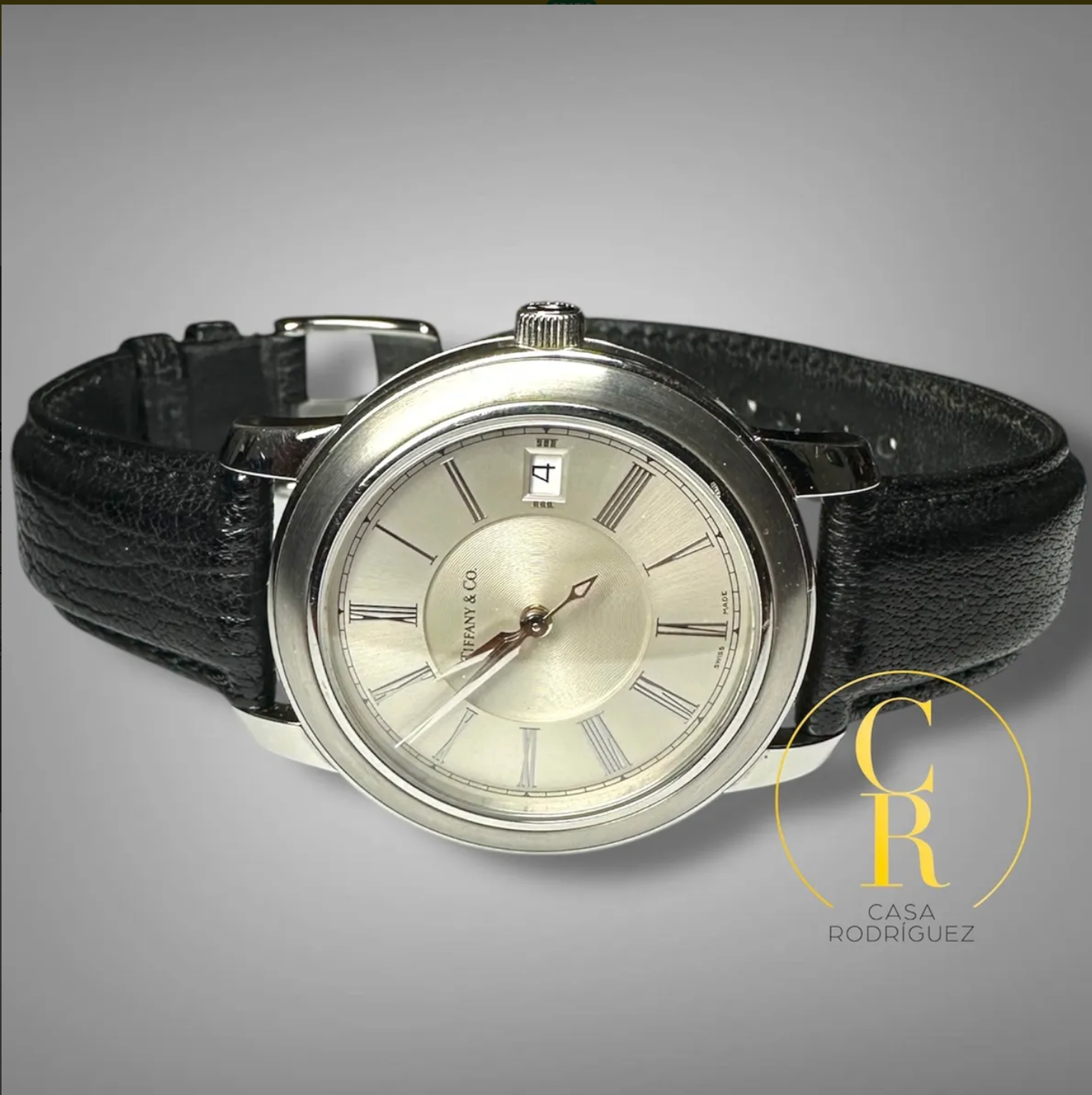 Reloj Tiffany & Co. Atlas Negro Plateado