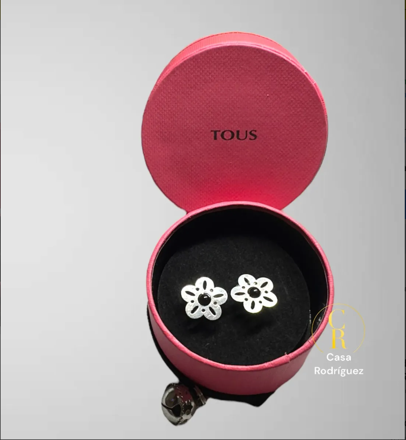 Aretes Tous Flor Piedra Negra