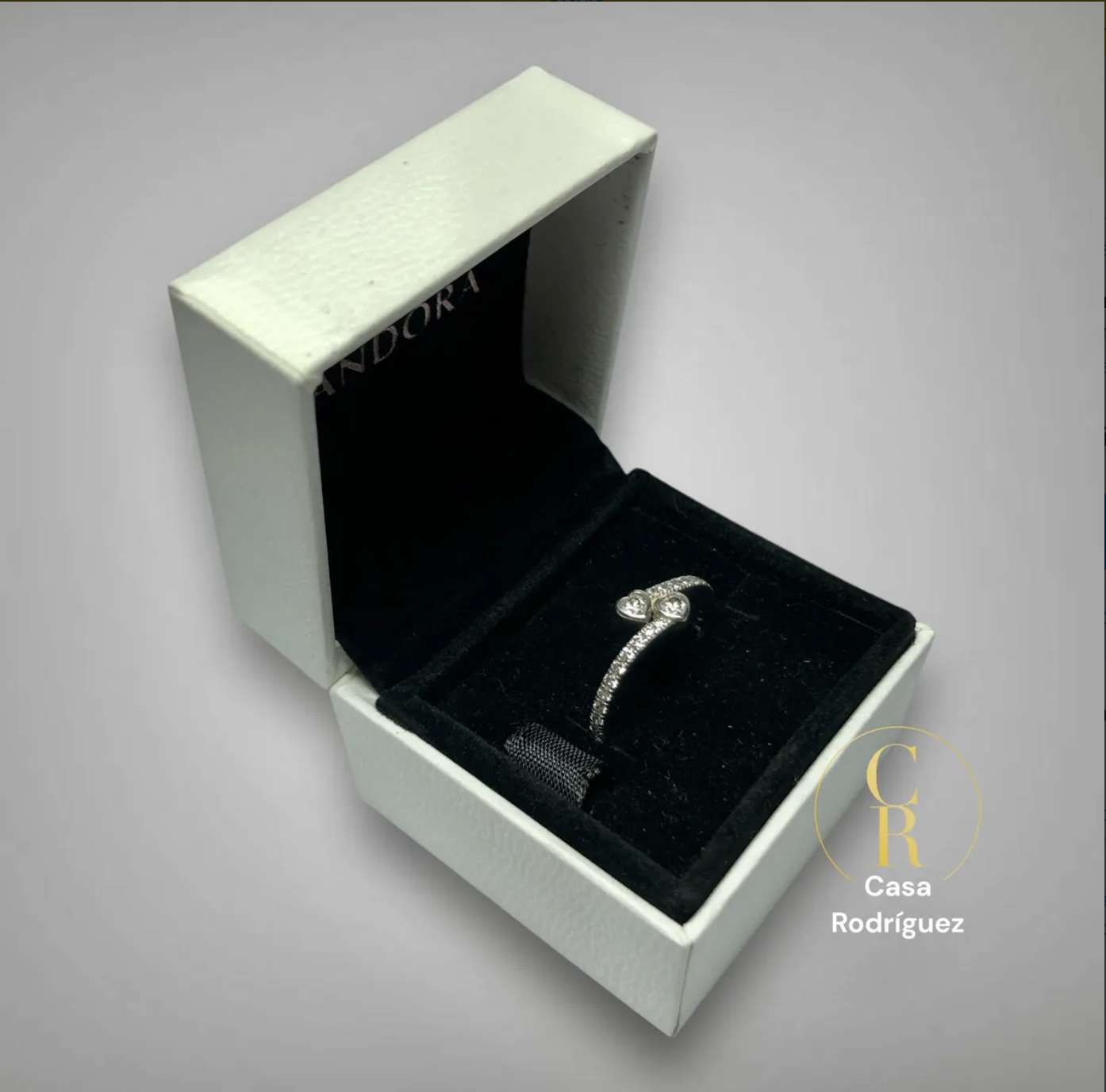 Anillo Pandora Doble Corazón