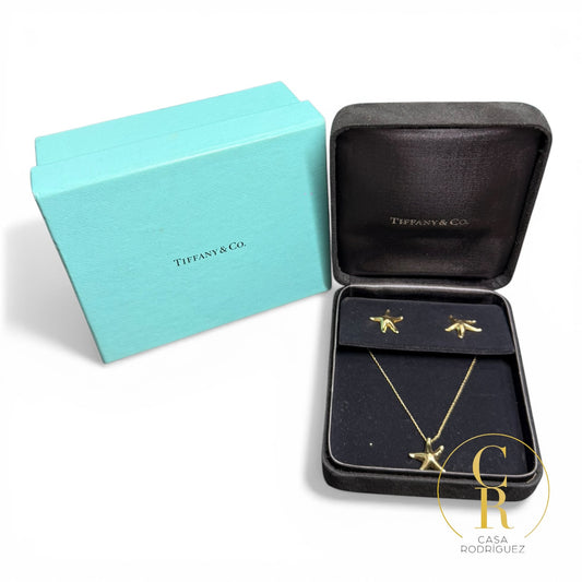 Conjunto collar y aretes Tiffany Starfish 18k