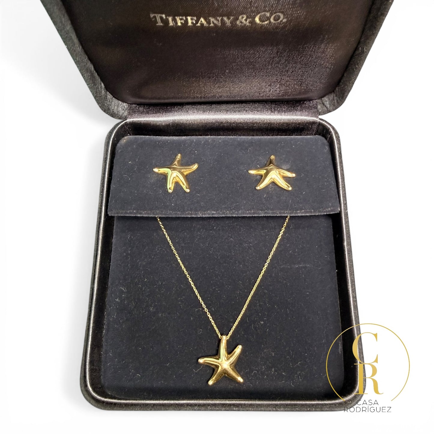 Conjunto collar y aretes Tiffany Starfish 18k