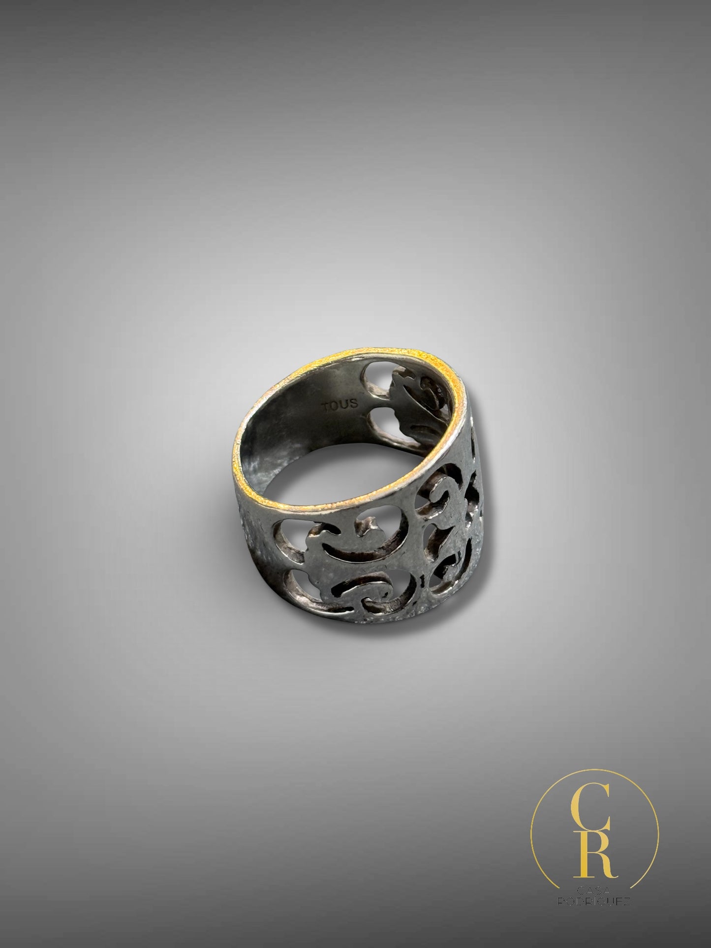 Anillo tous calado frontal silueta oso