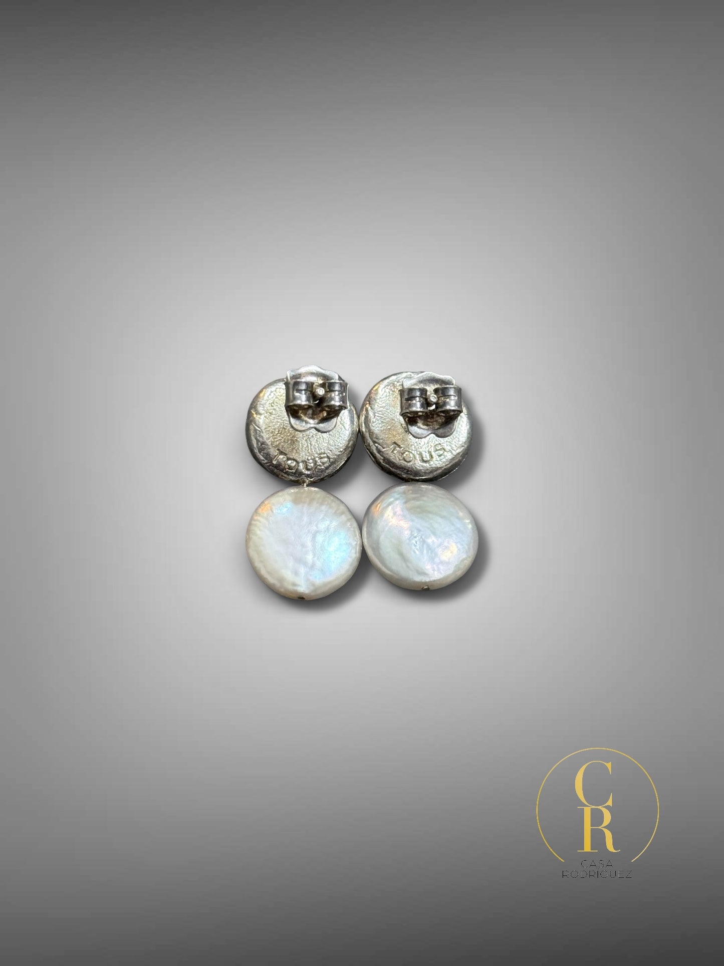 Aretes tous circulares con perla