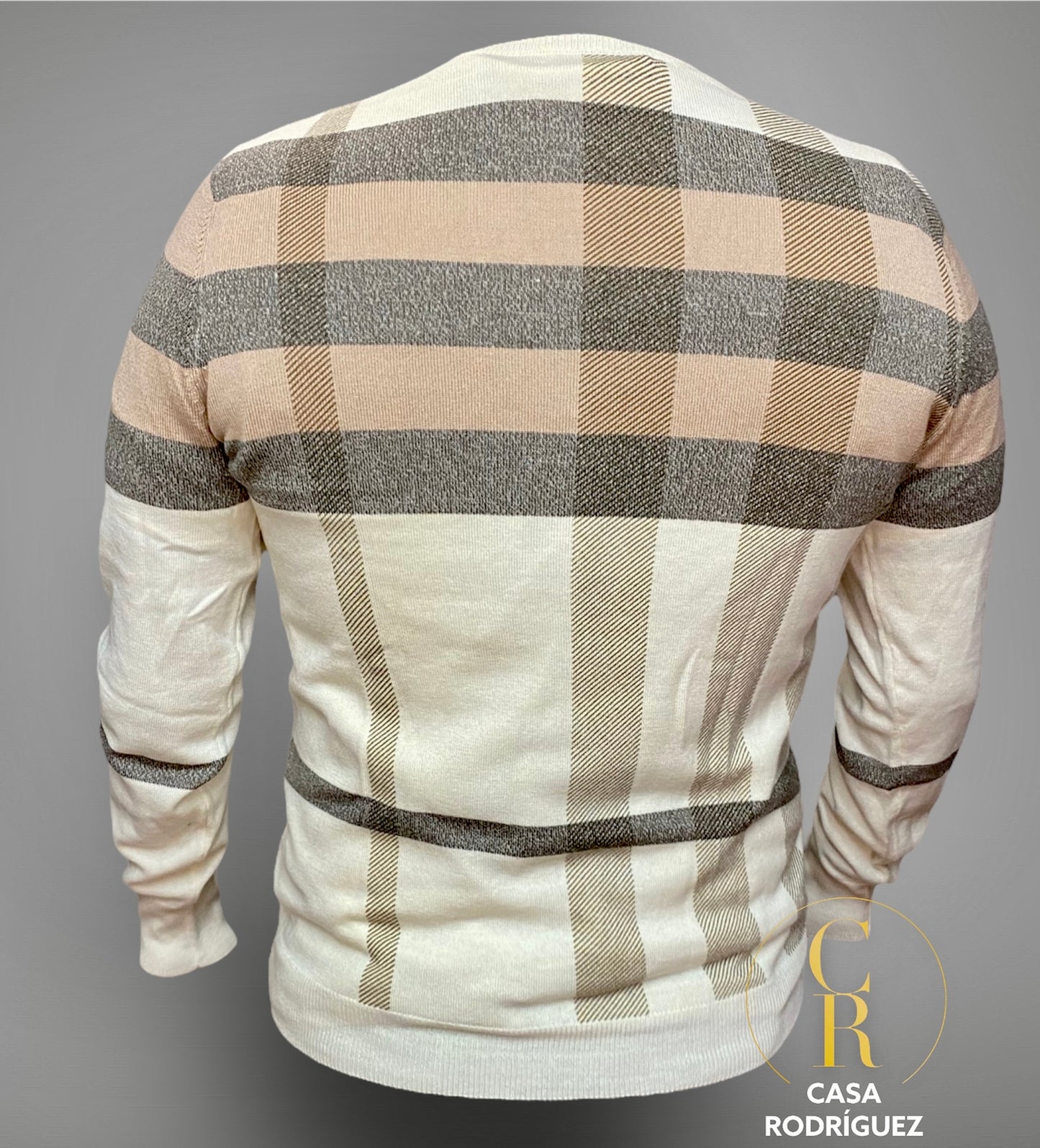 Suéter cuello V cuadros Burberry